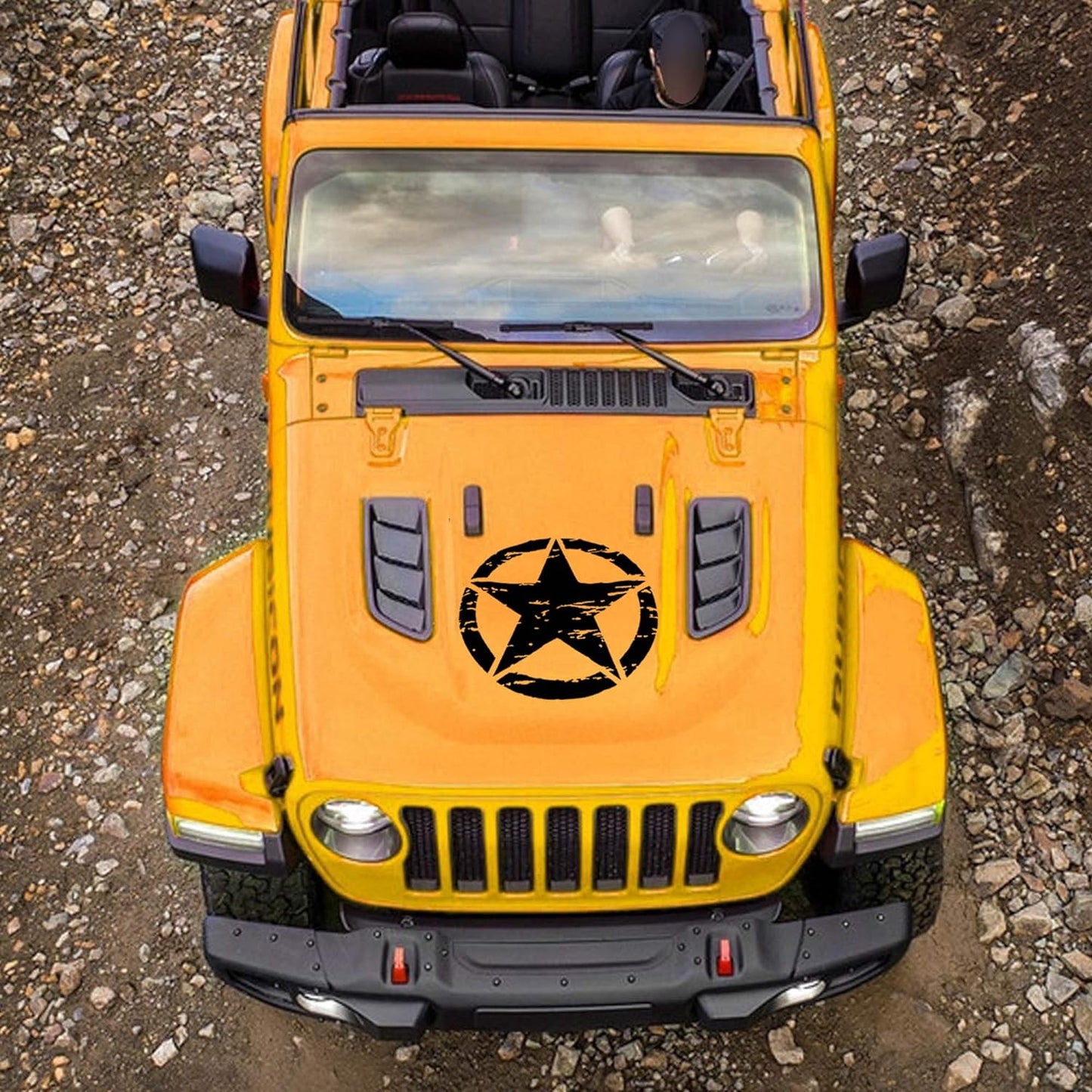 Army Star Distressed Sticker Vinyl Decal for Jeep, Wrangler, ATV's, Scooters Military Car Door Truck Hood Door