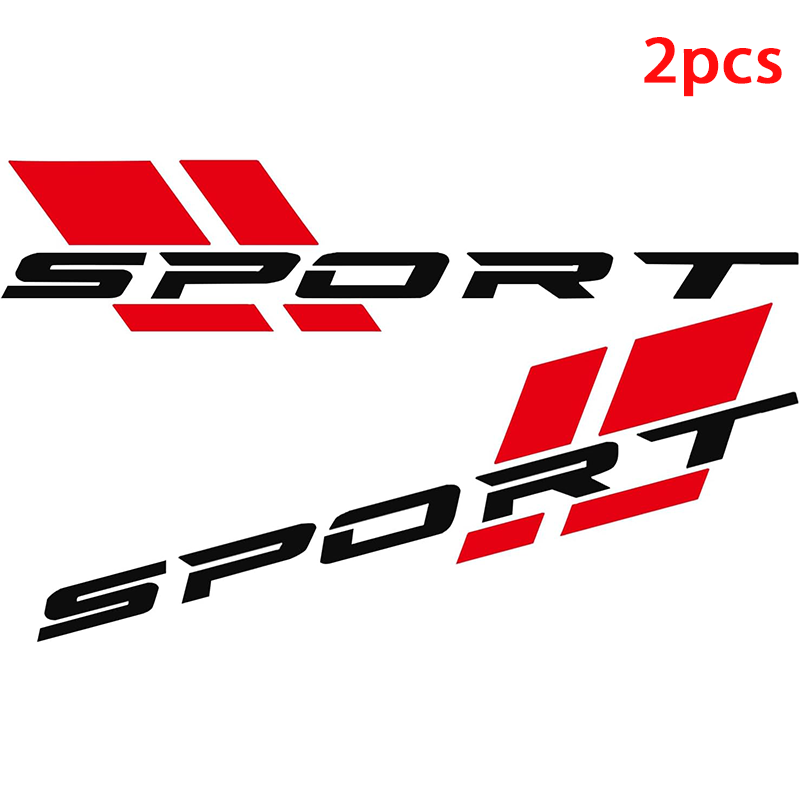 2 pcs Vinyl Sport Racing Letter Decal Decorative Stickers Emblem Car Styling Adhesive Tape Accessories for Car, Truck, SUV, ATV, Scooter