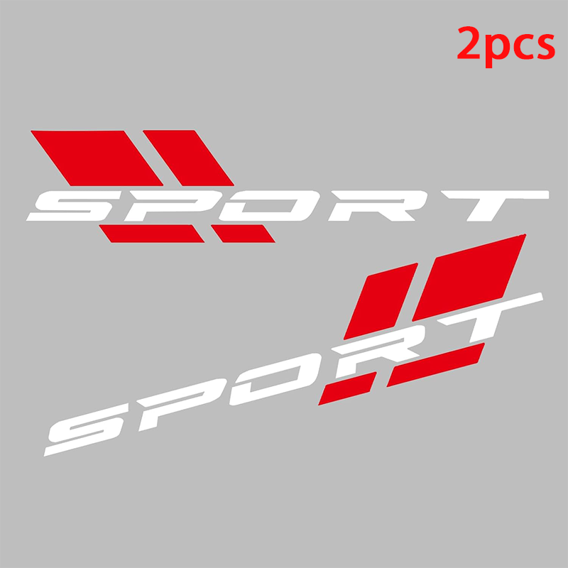 2 pcs Vinyl Sport Racing Letter Decal Decorative Stickers Emblem Car Styling Adhesive Tape Accessories for Car, Truck, SUV, ATV, Scooter