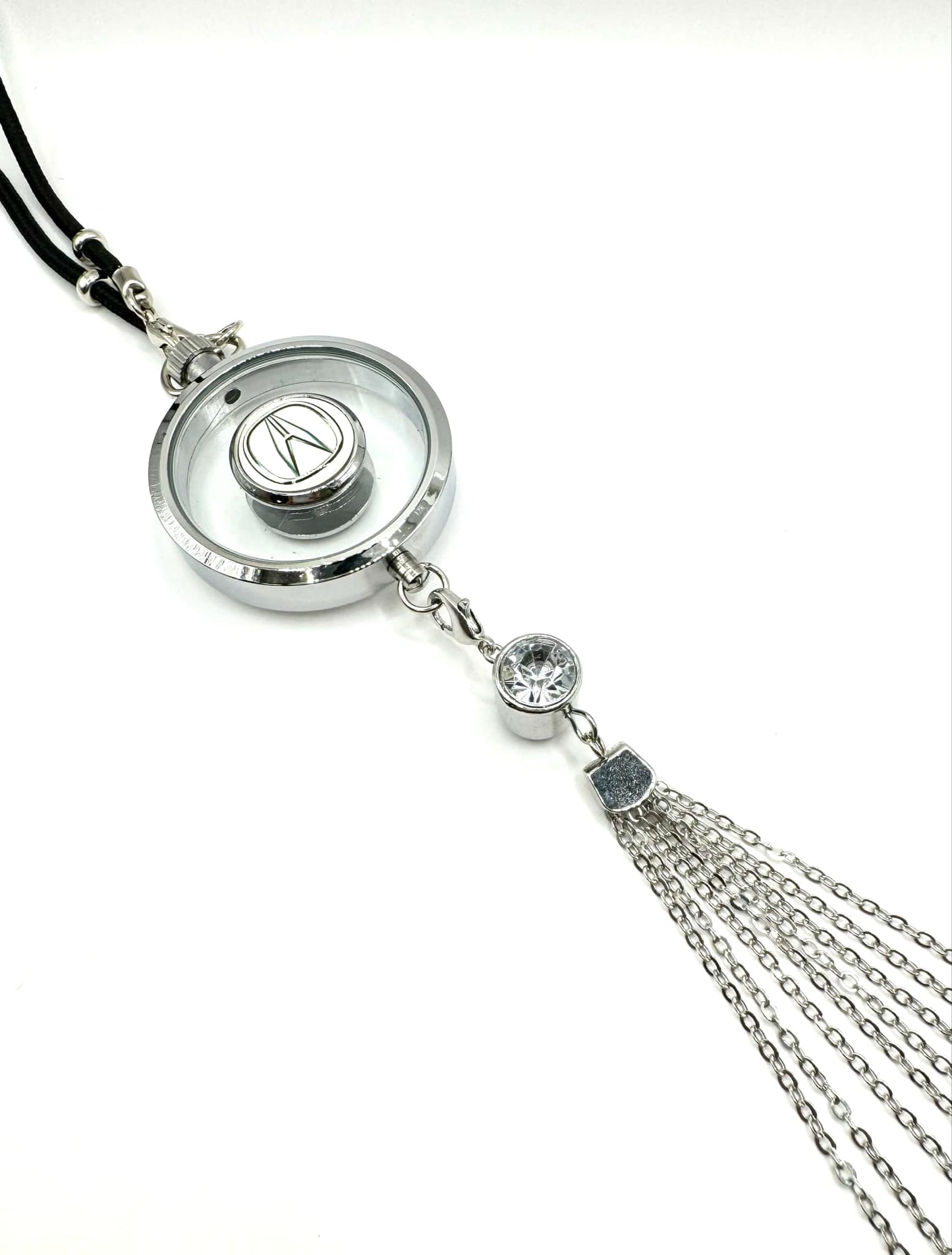 Car Air Freshener with Logo - Refillable Oil Fragrance for Domestic, European, Luxury, Sport Cars - Hanging Pendant