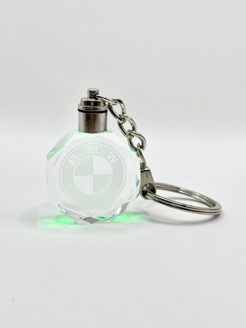 Customized Laser Engraved All Car with Logo Crystal Glass Keychain with Color Changing LED Lights (For BMW)!!