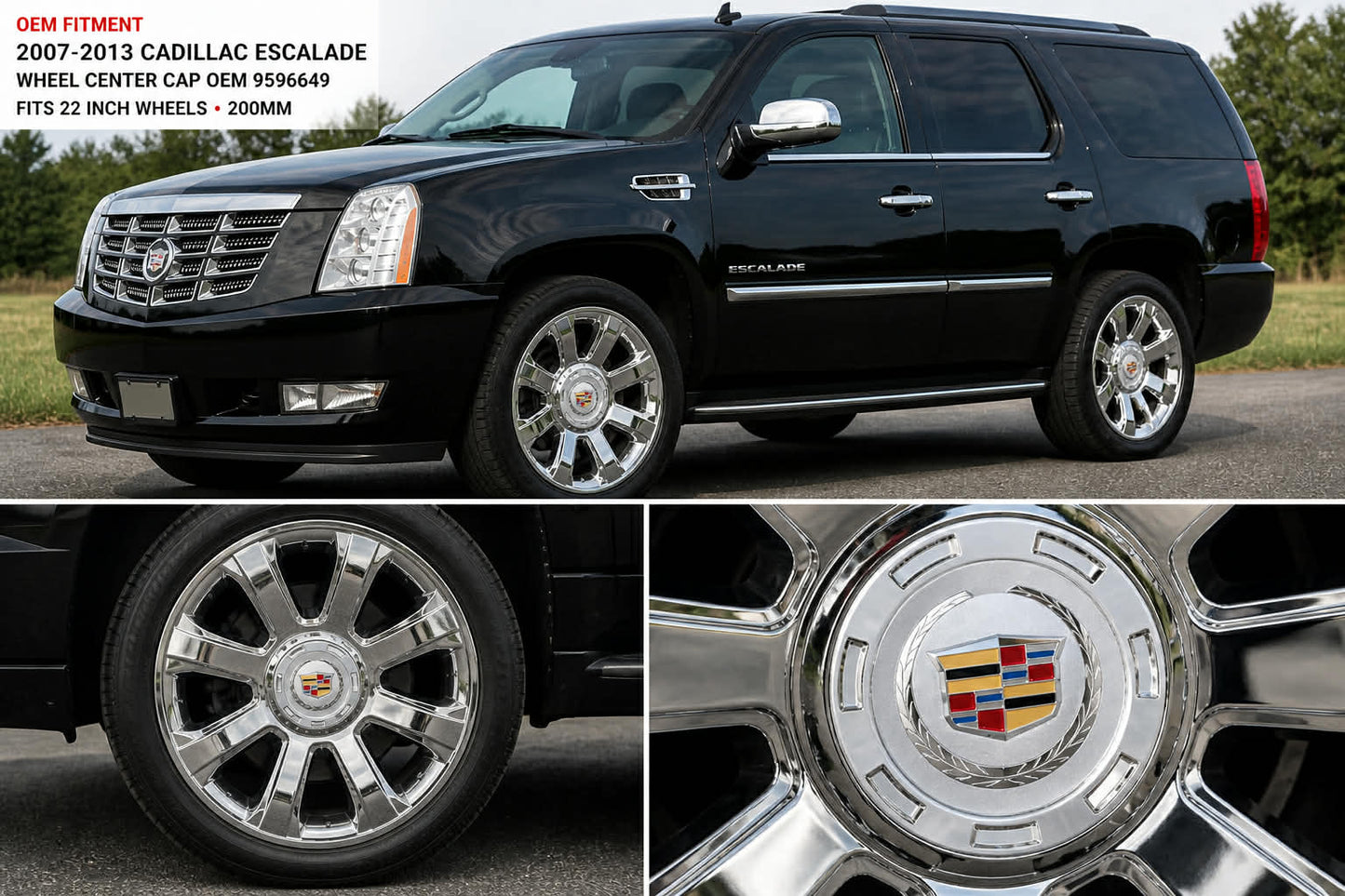 Wheel Center Caps Compatible with Cadillac Multiple Sizes