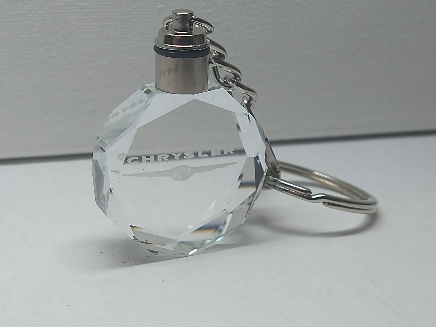 Customized Laser Engraved All Car with Logo Crystal Glass Keychain with Color Changing LED Lights (For Chrysler)!!