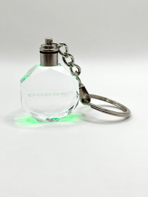 Customized Laser Engraved All Car with Logo Crystal Glass Keychain with Color Changing LED Lights (For Dodge)!!