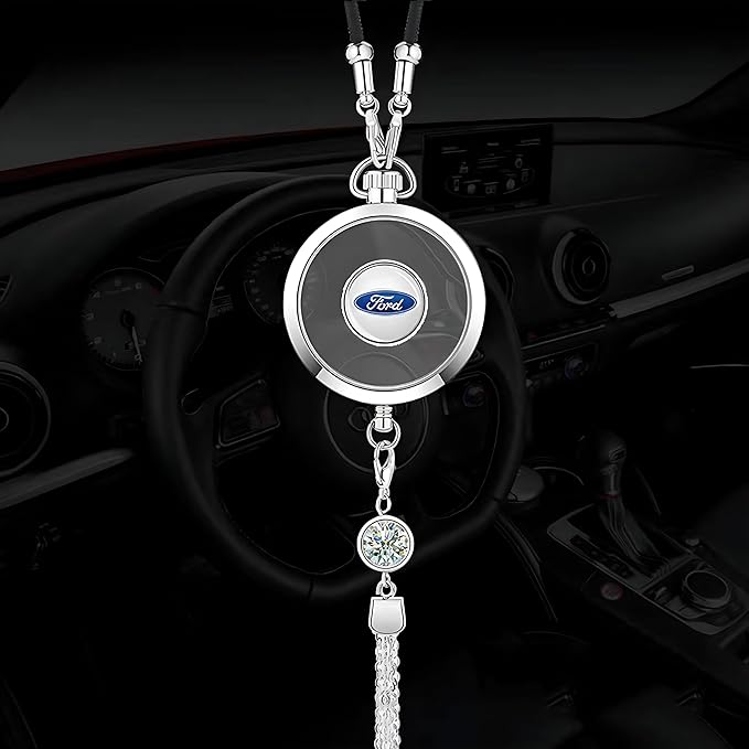 Car Air Freshener with Logo - Refillable Oil Fragrance for Domestic, European, Luxury, Sport Cars - Hanging Pendant