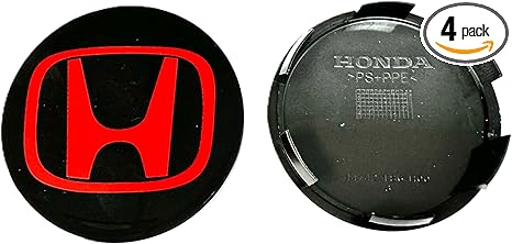Set of 4 PCS Car Wheel Center Caps, Accord 2.4L, 69mm Outer Diameter, Snap-in Universal Plastic Hub Covers, Universal Rim Hub Caps Accessories (Honda)