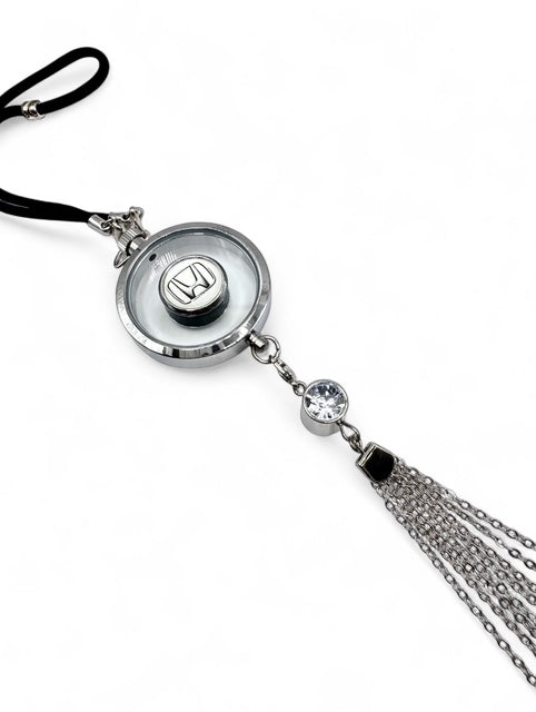 Car Air Freshener with Logo - Refillable Oil Fragrance for Domestic, European, Luxury, Sport Cars - Hanging Pendant