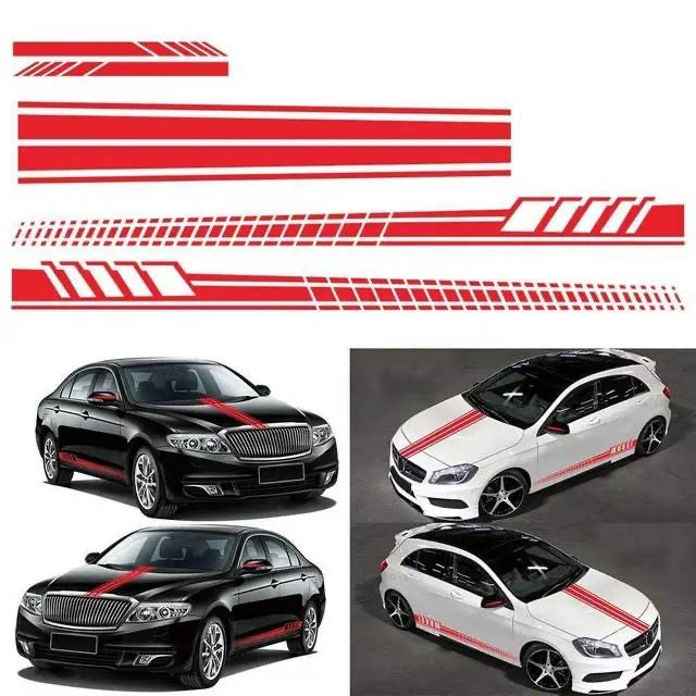 Universal Car Racing Stripe Decal Kit- Sport Style Side & Hood Stickers
