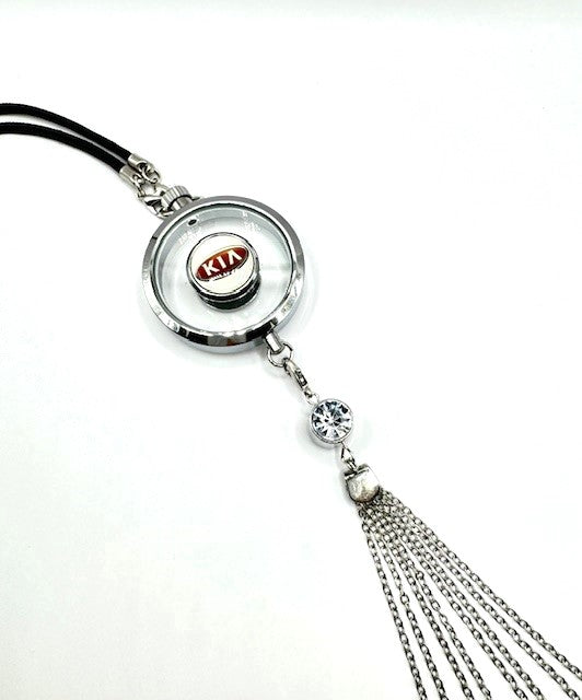 Car Air Freshener with Logo - Refillable Oil Fragrance for Domestic, European, Luxury, Sport Cars - Hanging Pendant
