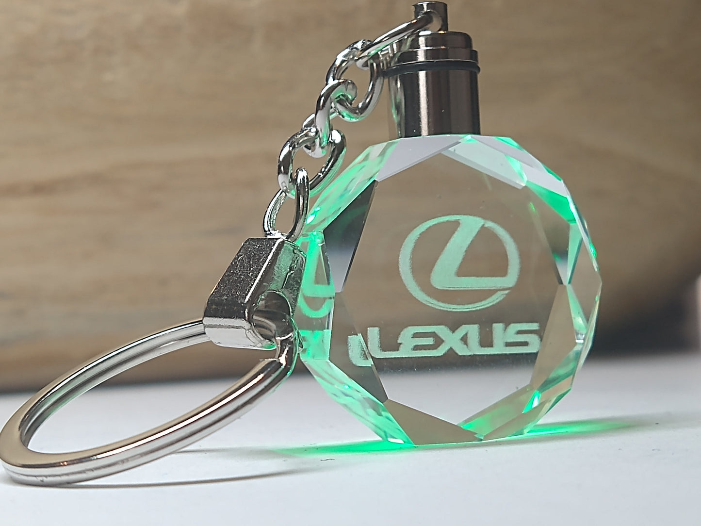 Customized Laser Engraved All Car with Logo Crystal Glass Keychain with Color Changing LED Lights (For Lexus)!!