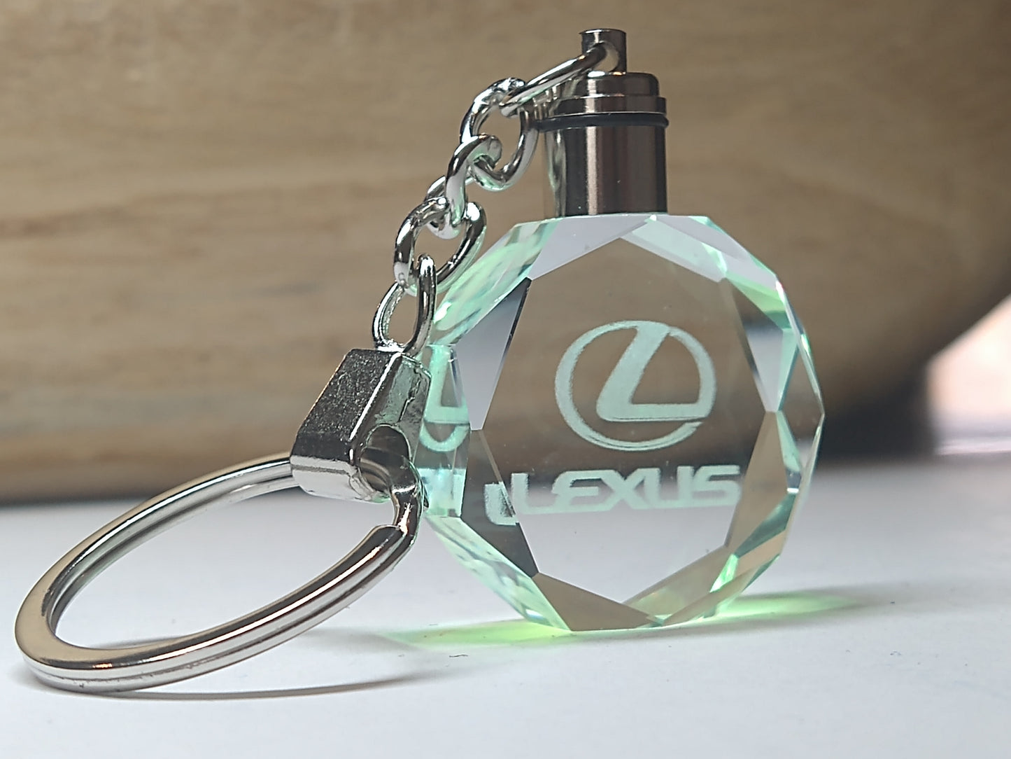 Customized Laser Engraved All Car with Logo Crystal Glass Keychain with Color Changing LED Lights (For Lexus)!!