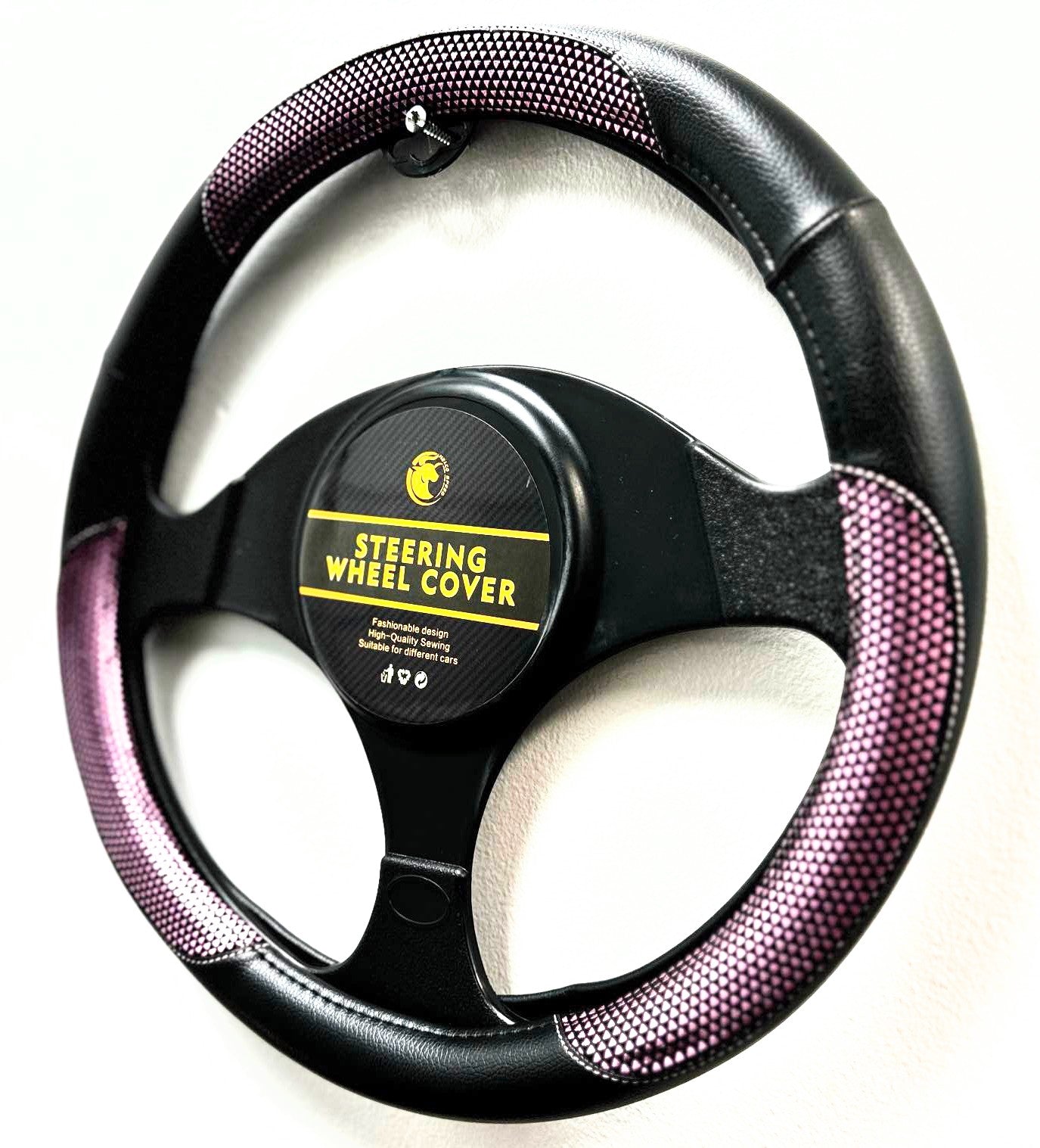 Carbon Fiber Steering Wheel Cover, Anti-Slip PU Leather, Universal Fit for Cars!