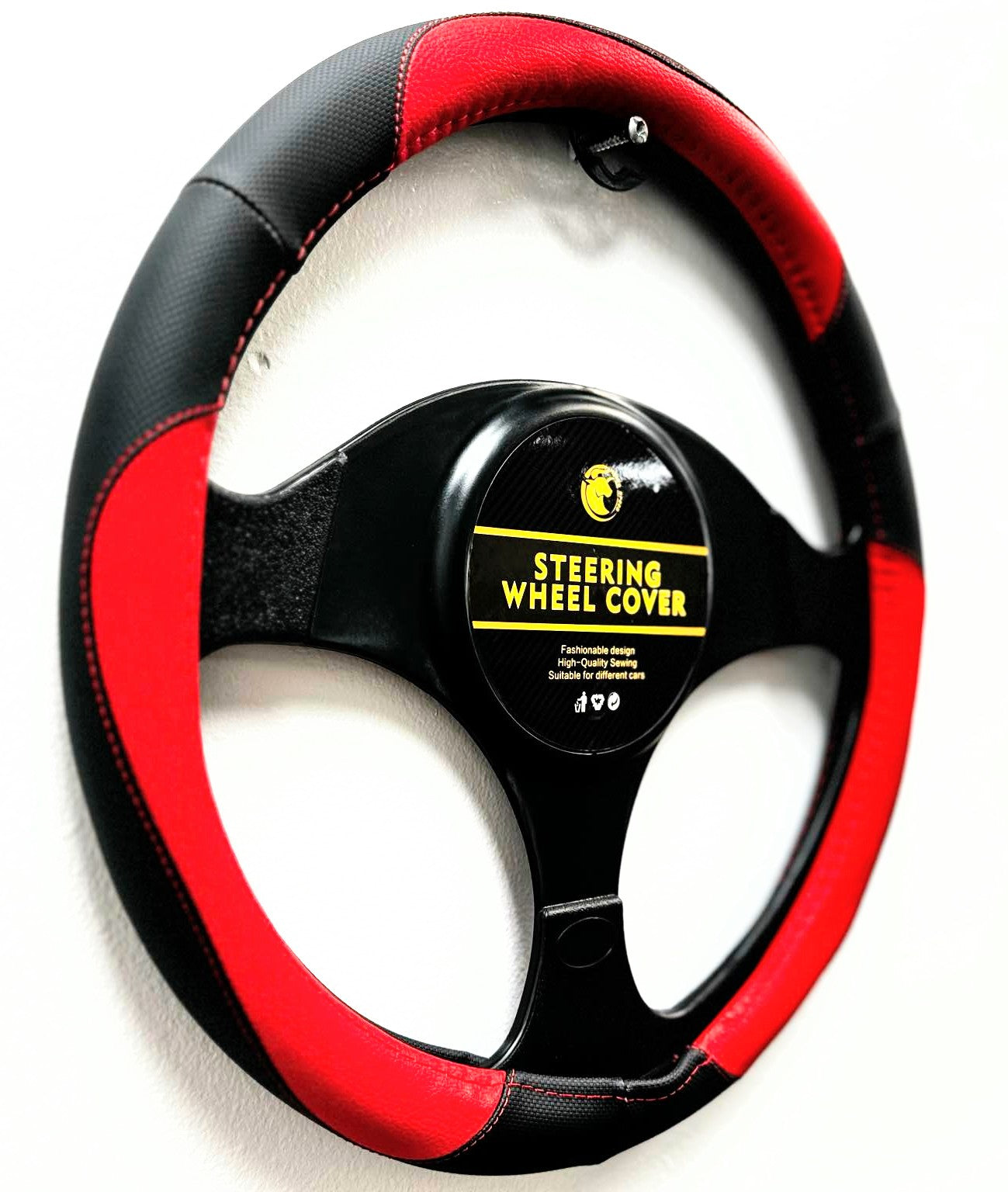 Carbon Fiber Steering Wheel Cover, Anti-Slip PU Leather, Universal Fit for Cars!