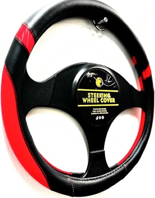 Carbon Fiber Steering Wheel Cover, Anti-Slip PU Leather, Universal Fit for Cars!