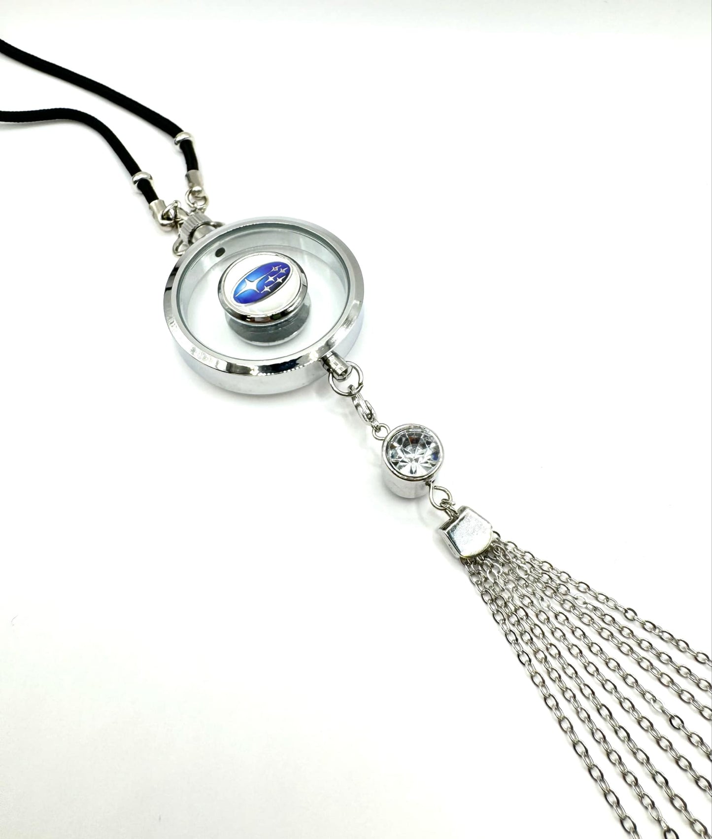 Car Air Freshener with Logo - Refillable Oil Fragrance for Domestic, European, Luxury, Sport Cars - Hanging Pendant