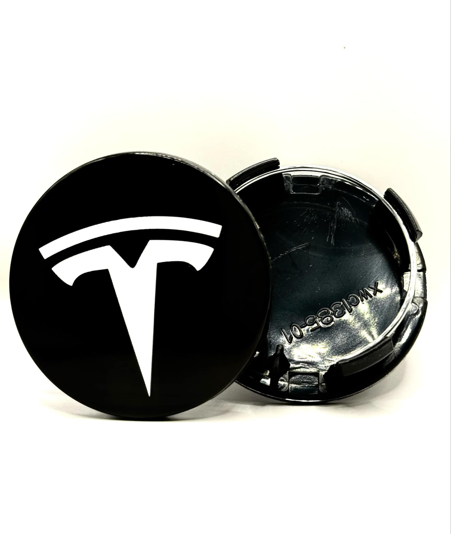 Set of 4 PCS Car Wheel Center Caps, 69mm Outer Diameter, Snap-in Universal Plastic Hub Covers, Universal Rim Hub Caps Accessories (Tesla)