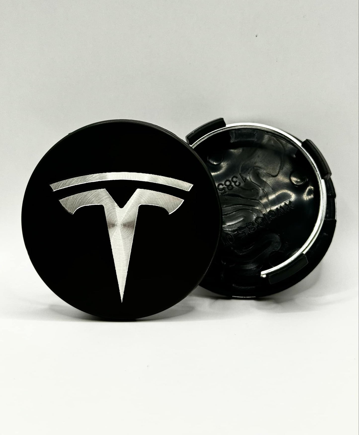 Set of 4 PCS Car Wheel Center Caps, 69mm Outer Diameter, Snap-in Universal Plastic Hub Covers, Universal Rim Hub Caps Accessories (Tesla)