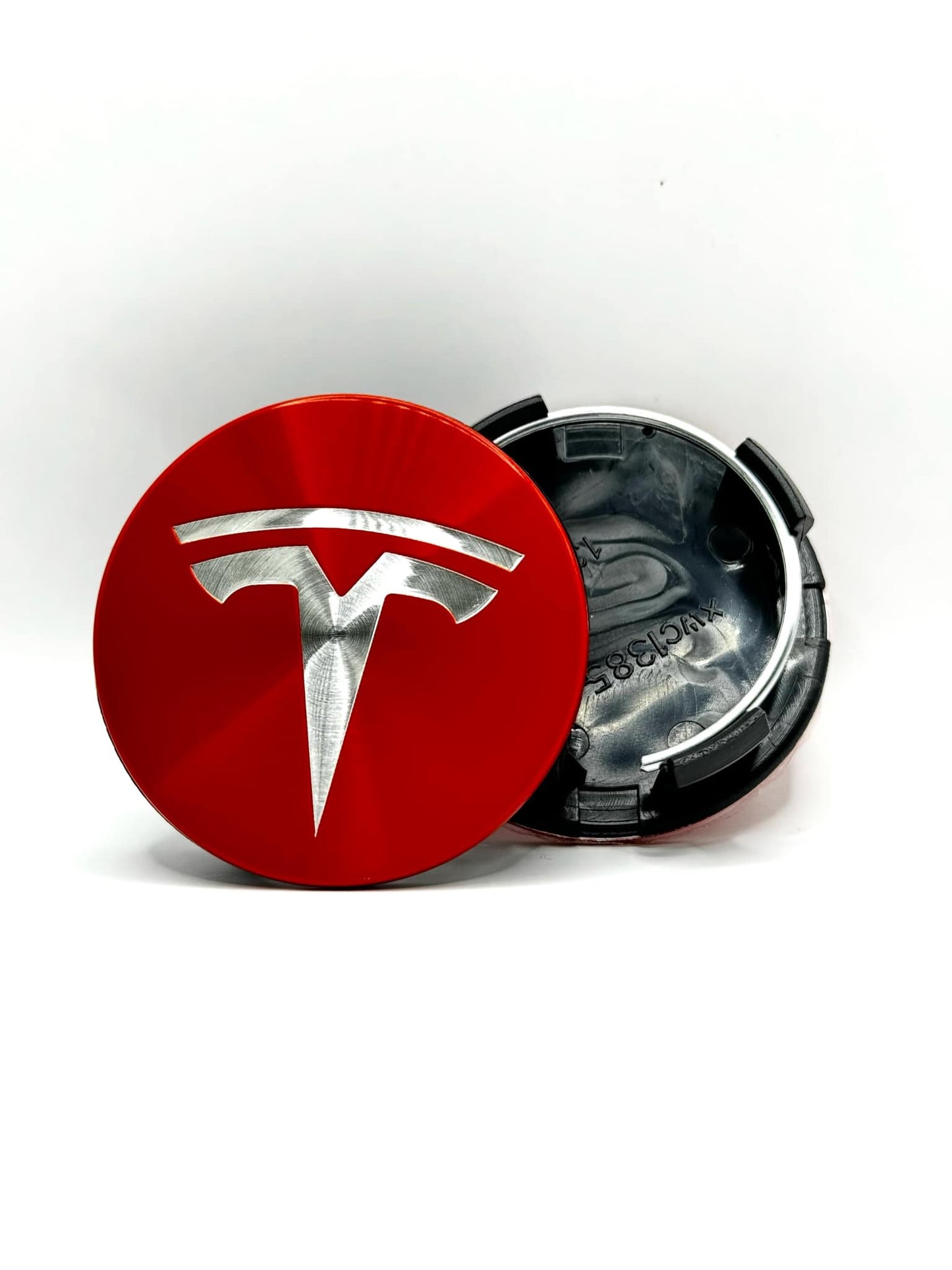 Set of 4 PCS Car Wheel Center Caps, 69mm Outer Diameter, Snap-in Universal Plastic Hub Covers, Universal Rim Hub Caps Accessories (Tesla)