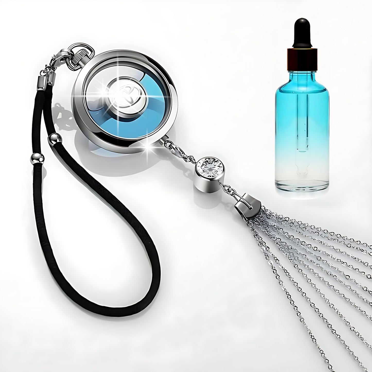 Car Air Freshener with Logo - Refillable Oil Fragrance for Domestic, European, Luxury, Sport Cars - Hanging Pendant