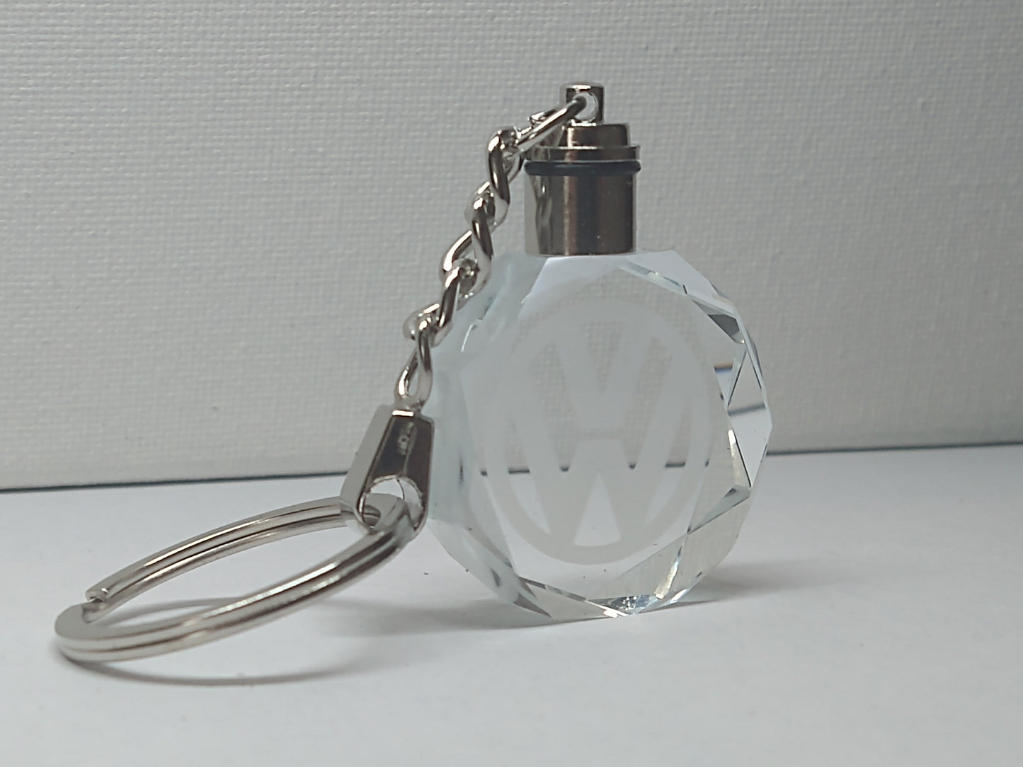 Customized Laser Engraved All Car with Logo Crystal Glass Keychain with Color Changing LED Lights (For Volkswagen)!!