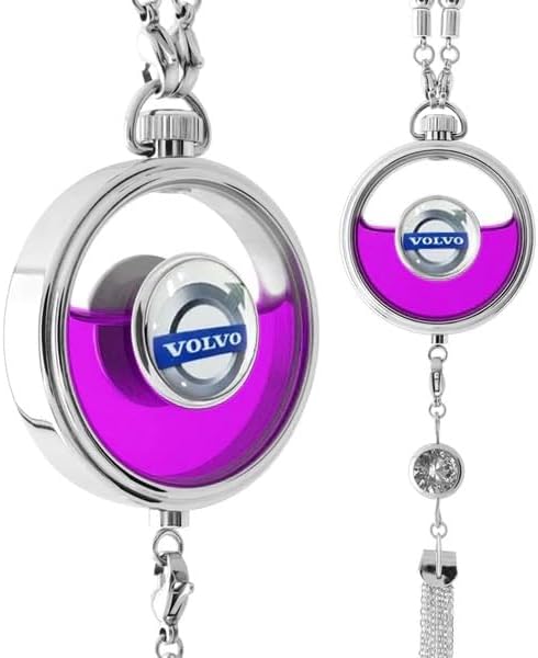Car Air Freshener with Logo - Refillable Oil Fragrance for Domestic, European, Luxury, Sport Cars - Hanging Pendant