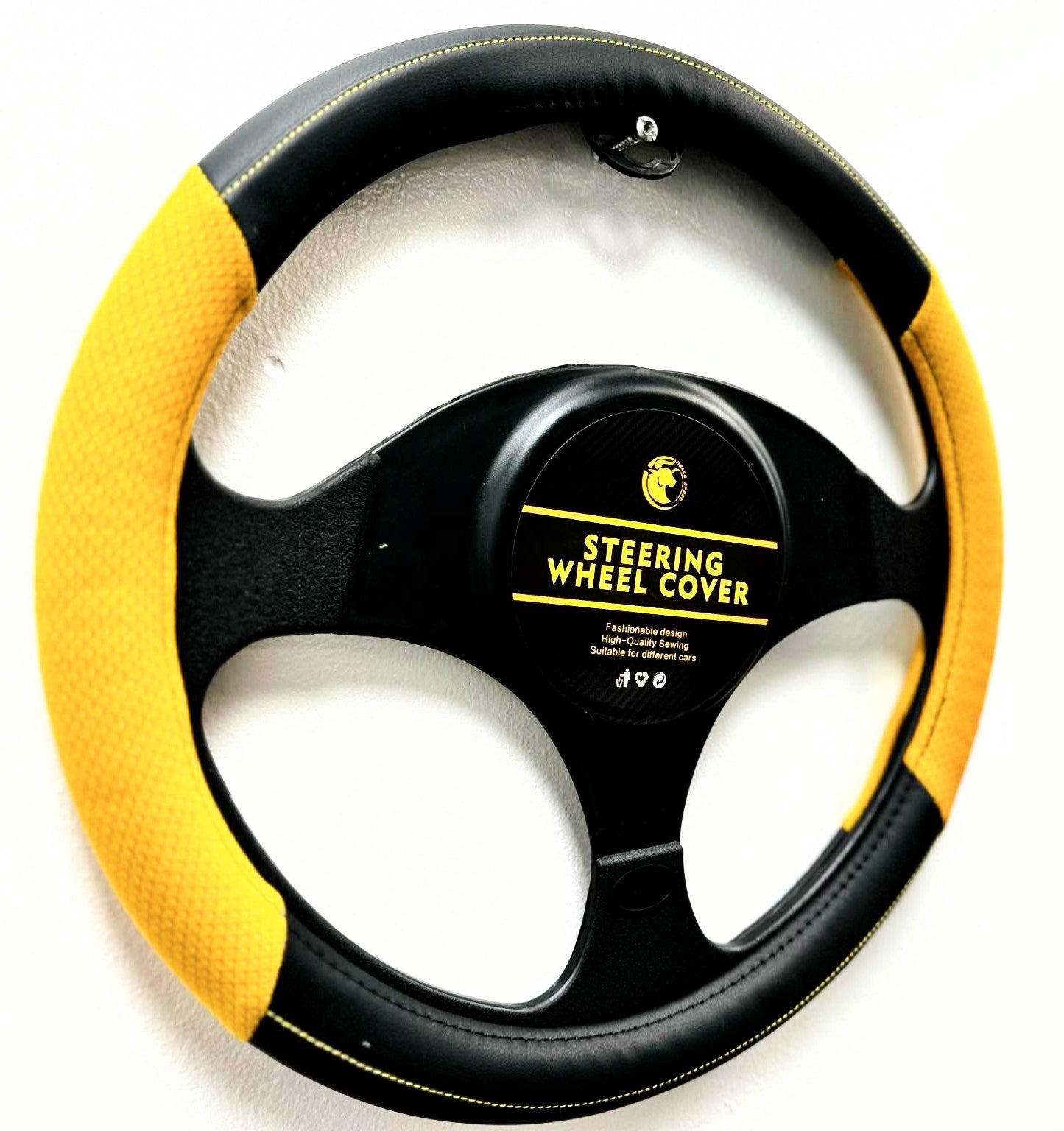 Carbon Fiber Steering Wheel Cover, Anti-Slip PU Leather, Universal Fit for Cars!