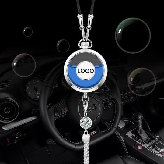 Car Air Freshener with Logo - Refillable Oil Fragrance for Domestic, European, Luxury, Sport Cars - Hanging Pendant