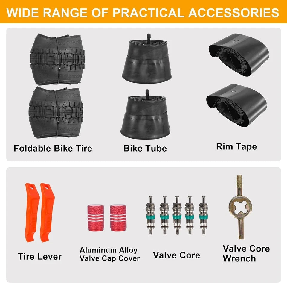 98-406 20x4.0 Fat Tire and Tube for E-Bike, MTB 2Pack-Black