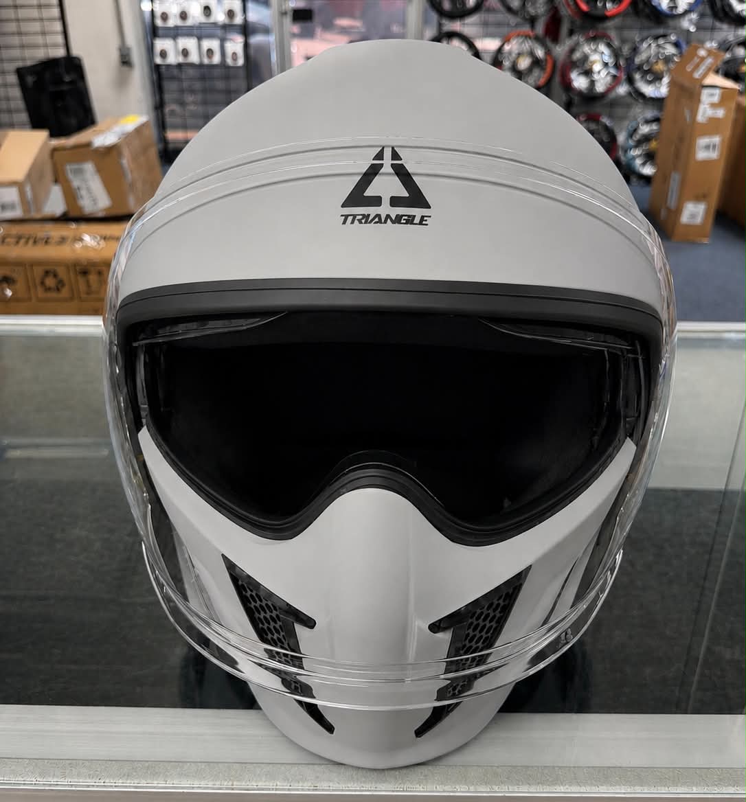 TRIANGLE Convertible Full Face Motorcycle Helmet DOT Approved for Men Women, Multi-Configuration 3/4 Open Face Street Bike Helmet with Internal Tinted Sunshield, Includes Storage Bag, size: XL