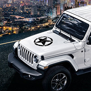 Army Star Distressed Sticker Vinyl Decal for Jeep, Wrangler, ATV's, Scooters Military Car Door Truck Hood Door