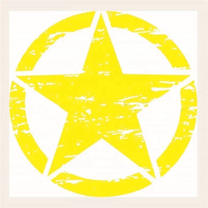 Army Star Distressed Sticker Vinyl Decal for Jeep, Wrangler, ATV's, Scooters Military Car Door Truck Hood Door
