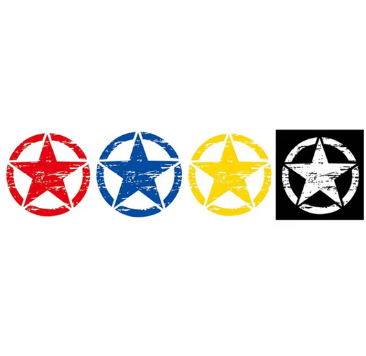 Army Star Distressed Sticker Vinyl Decal for Jeep, Wrangler, ATV's, Scooters Military Car Door Truck Hood Door