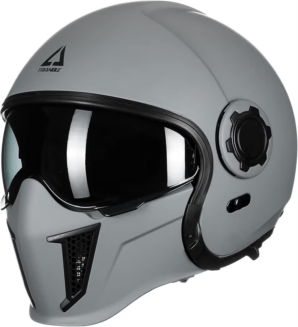 TRIANGLE Convertible Full Face Motorcycle Helmet DOT Approved for Men Women, Multi-Configuration 3/4 Open Face Street Bike Helmet with Internal Tinted Sunshield, Includes Storage Bag, size: XL
