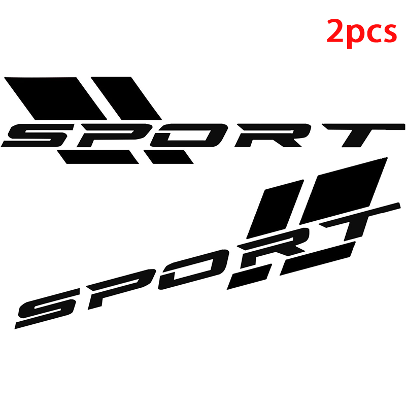 2 pcs Vinyl Sport Racing Letter Decal Decorative Stickers Emblem Car Styling Adhesive Tape Accessories for Car, Truck, SUV, ATV, Scooter