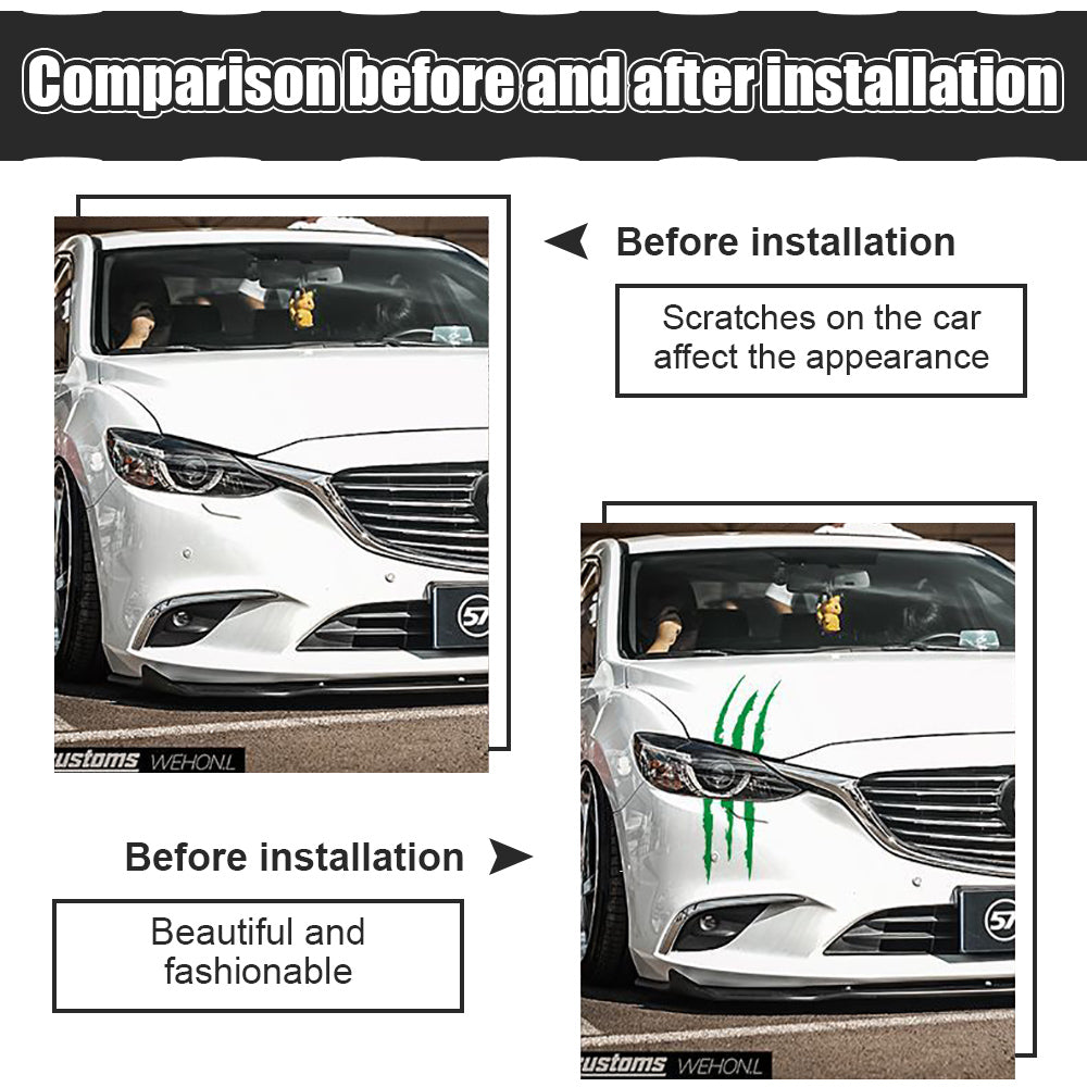Auto Car Stickers Reflective Monster Claw Scratch Marks Headlight Bumper Sticker Waterproof Decal for Truck, Cars, SUV's, Motorcycle, Scooters, Different Designs