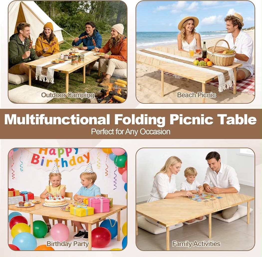 44x22 Folding Low Picnic Table Portable Outdoor Table
