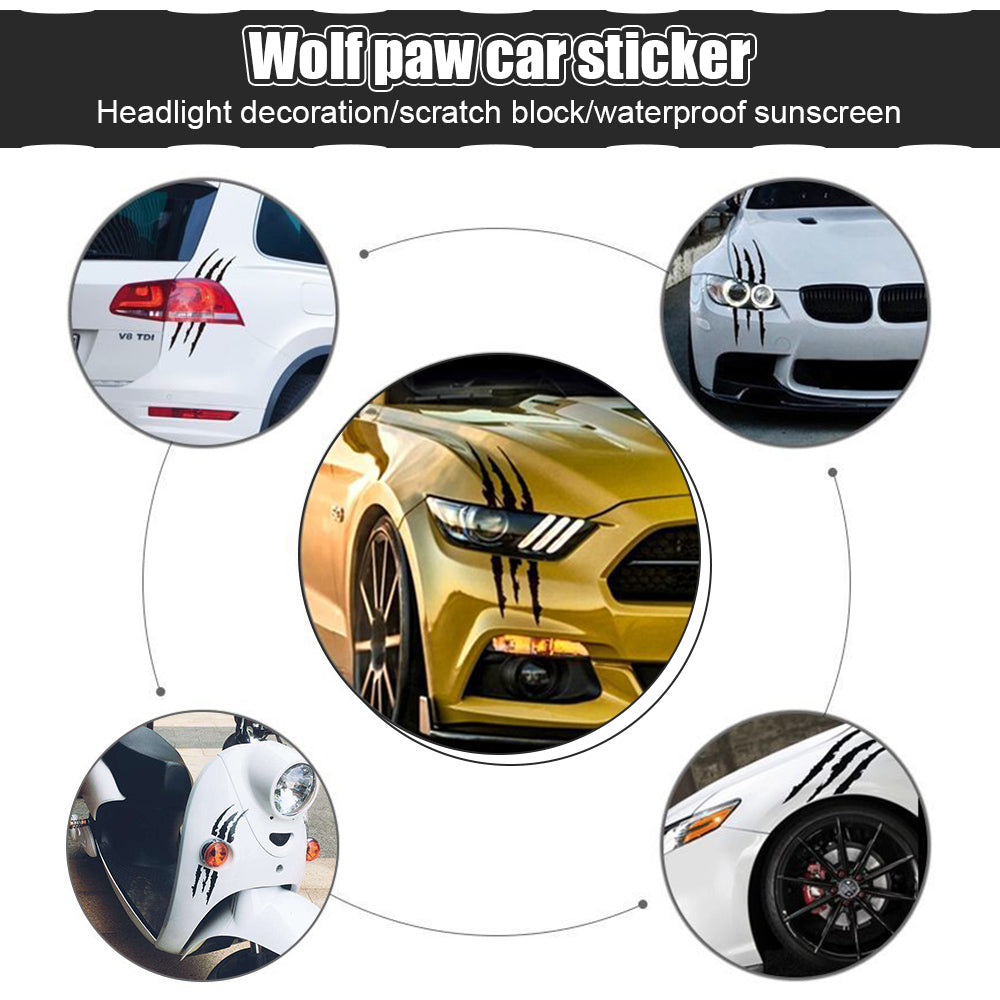 Auto Car Stickers Reflective Monster Claw Scratch Marks Headlight Bumper Sticker Waterproof Decal for Truck, Cars, SUV's, Motorcycle, Scooters, Different Designs
