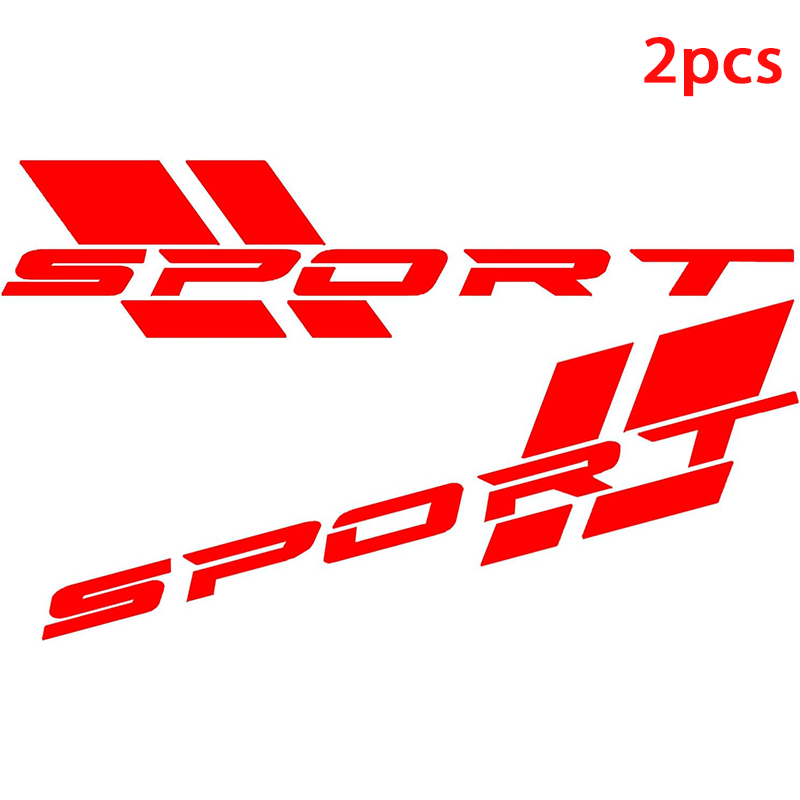 2 pcs Vinyl Sport Racing Letter Decal Decorative Stickers Emblem Car Styling Adhesive Tape Accessories for Car, Truck, SUV, ATV, Scooter