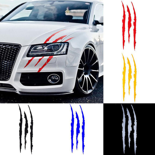 Auto Car Stickers Reflective Monster Claw Scratch Marks Headlight Bumper Sticker Waterproof Decal for Truck, Cars, SUV's, Motorcycle, Scooters, Different Designs