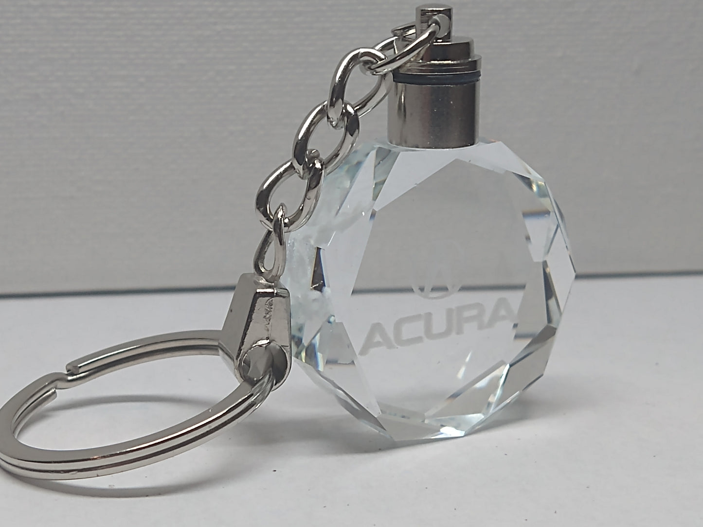 Customized Laser Engraved All Car with Logo Crystal Glass Keychain with Color Changing LED Lights (For Acura) !!