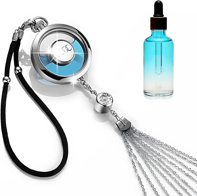 Car Air Freshener with Logo - Refillable Oil Fragrance for Domestic, European, Luxury, Sport Cars - Hanging Pendant