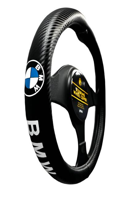 Generic Microfiber Steering Wheel Cover, Anti-Slip PU Leather, Universal Fit for Cars, Trucks, SUVs, ALL Makes with Logo (For BMW)!!
