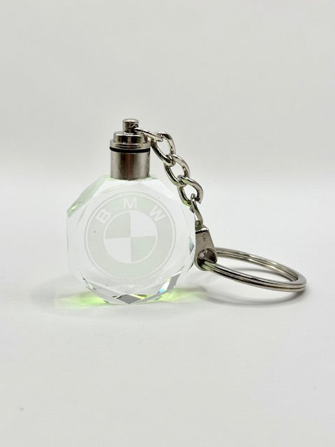 Customized Laser Engraved All Car with Logo Crystal Glass Keychain with Color Changing LED Lights (For BMW)!!