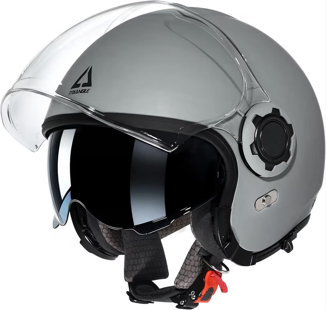 TRIANGLE Convertible Full Face Motorcycle Helmet DOT Approved for Men Women, Multi-Configuration 3/4 Open Face Street Bike Helmet with Internal Tinted Sunshield, Includes Storage Bag, size: XL