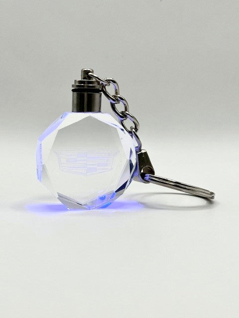 Customized Laser Engraved All Car with Logo Crystal Glass Keychain with Color Changing LED Lights (For Cadillac)!!