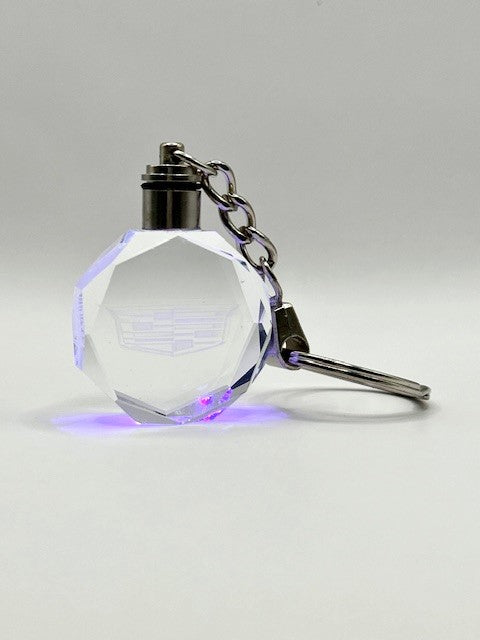 Customized Laser Engraved All Car with Logo Crystal Glass Keychain with Color Changing LED Lights (For Cadillac)!!