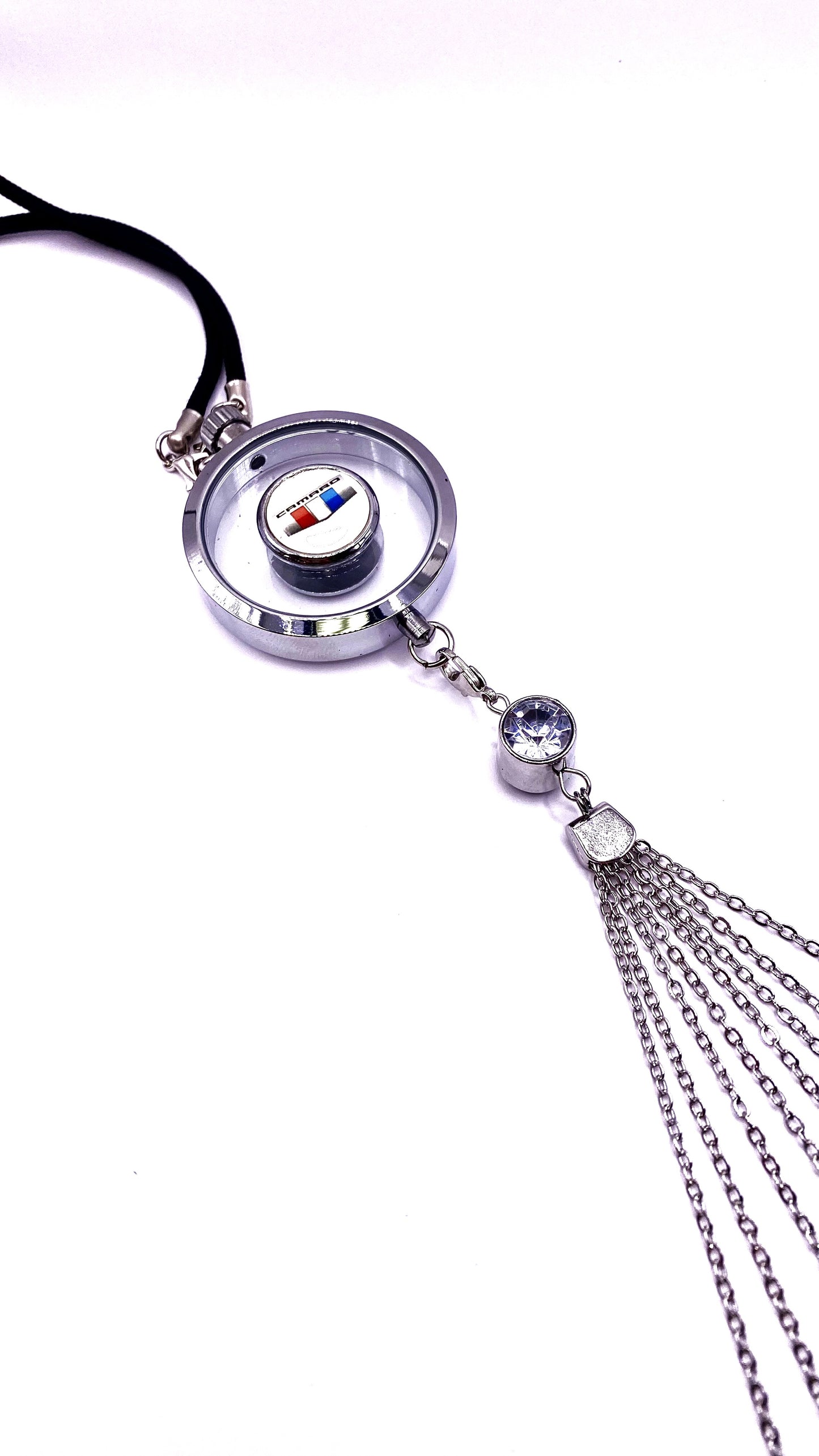 Car Air Freshener with Logo - Refillable Oil Fragrance for Domestic, European, Luxury, Sport Cars - Hanging Pendant