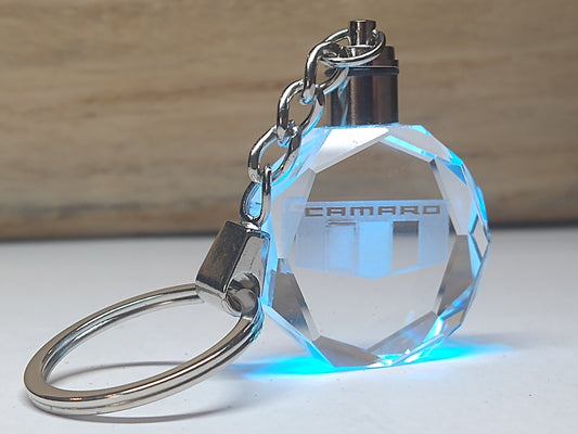 Customized Laser Engraved All Car with Logo Crystal Glass Keychain with Color Changing LED Lights (For Camaro)!!