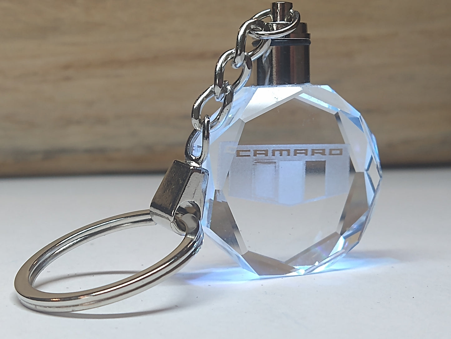 Customized Laser Engraved All Car with Logo Crystal Glass Keychain with Color Changing LED Lights (For Camaro)!!