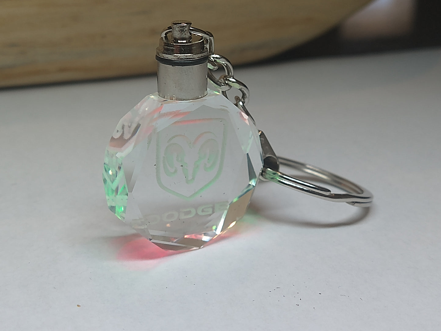Customized Laser Engraved All Car with Logo Crystal Glass Keychain with Color Changing LED Lights (For Dodge Ram)!!